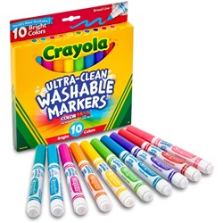 Crayola Broadline Washable Ultraclean Classic Assorted Pack of 10