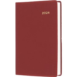 Collins 2024 Belmont 157 B7R 80x125mm Day To A Page Burgundy Diary
