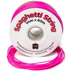 Ec Spaghetti String 1mm X 60Mt Fluro Pink