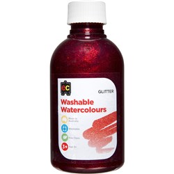 Ec Glitter Red Washable Watercolour Paint 250Ml