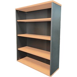 Rapid Worker Beech/Ironstone 900x315x1200mm Open Bookcase