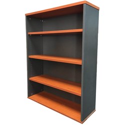 Rapid Worker Cherry/Ironstone 900x315x1200mm Open Bookcase