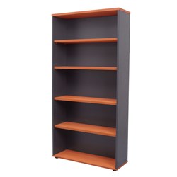 Rapid Worker Cherry/Ironstone 900x300x1800mm Open Bookcase
