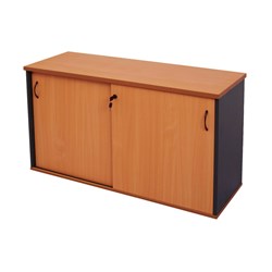 Rapid Worker Credenza Sliding Doors 730Hx1200Wx450D Cherry and Ironstone