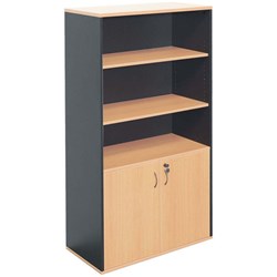 Rapid Worker Half Door Wall Unit 1800Hx900Wx450D Beech and Ironstone