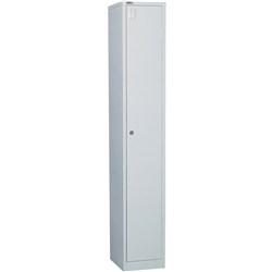 Go Steel Storage Locker Single Door 1830Hx305Wx455mmD Silver Grey