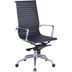 Chair Executive PU605H Black/chrome High Back