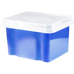 Italplast 32 Litre Blueberry Base/Clear Lid Storage/File Box