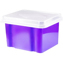 Italplast 32 Litre Grape Base/Clear Lid Storage/File Box