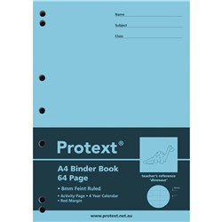 A4 64 Page 8mm Ruled PP Binder Exercise Book