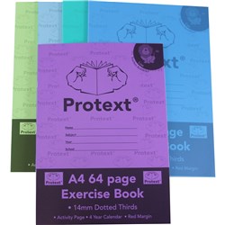 Protext A4 64 Page 14mm Dotted Thirds PP Exercise Book
