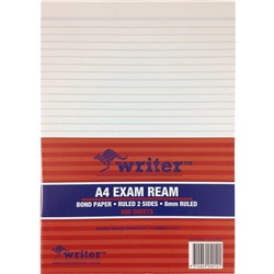 Writer A4 Exam Paper 55Gsm Paper 8Mm Ruled