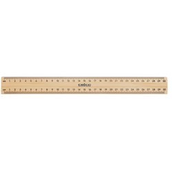 Ruler 30cm Wood With Metal Edge