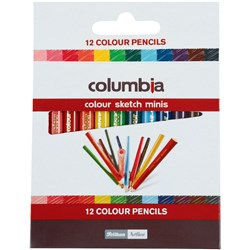 Columbia Colorsketch Pencils Half Length Assorted Pk12