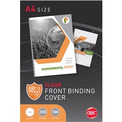 GBC A4 Clear 250 Micron PVC Binding Covers