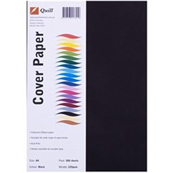 Quill A4 Black 125gsm Cover Paper