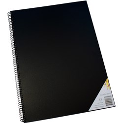 Quill Black A3 120 Page Polypropylene Visual Art Diaries