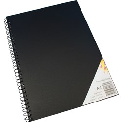 Quill Black A4 120 Page Polypropylene Visual Art Diaries