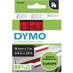 Tape Label Dymo D1 19mmx7M Black On Red