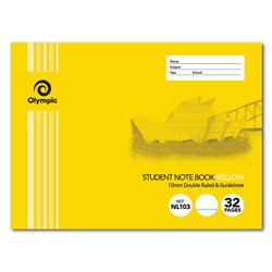 Book Exercise Tudor Nsw Primary 32Pg 10mm Dbl Ruled &Guide Yel