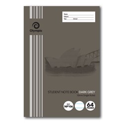 Book Exercise Tudor Nsw Primary 64Pg 250X176 10mm Ruled D/Grey