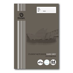Book Exercise Tudor Nsw Primary 64Pg 250X176 10mm Ruled D/Grey