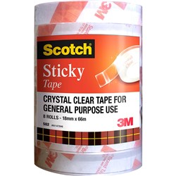 Scotch 502 18mmx66M Clear Sticky Tape
