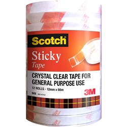 Scotch 502 12mmx66m Clear Sticky Tape