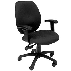 Sabina Black Fabric High Back Typist Chair With Arms