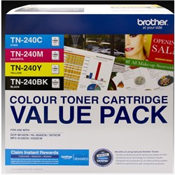 Brother TN-240 4 Colour Value Pack Toner Cartridges