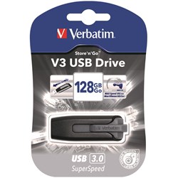 Verbatim Store N Go Version 3 V3 Flash / Usb Drive 128gb Grey