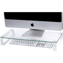 Esselte 60cm White Leg Glass Monitor Stand