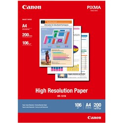 Paper Inkjet Canon A4 High Res Hr101N 110gsm Pk200