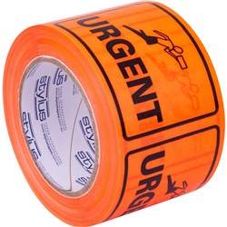 Stylus 75x100mm Black/Orange Urgent Label Tape