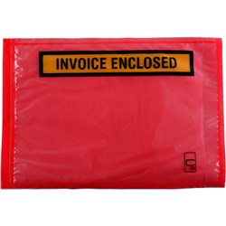 Cumberland 115x165mm Invoice Enclosed Red Adhesive Packing Envelopes