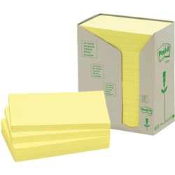 Post-It Yellow Recycled 655-RTY 76x127mm Adhesive Notes Tower Pack