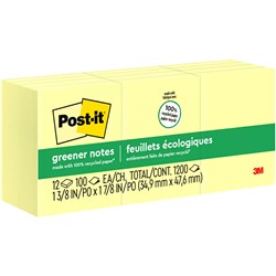 Post-It Yellow Recycled 653-RPA 35x48mm Adhesive Notes