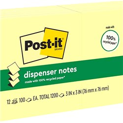 Post-It Yellow R330-RP 75x75mm Recycled Pop Up Adhesive Notes