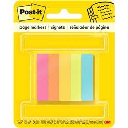 Page Marker Post-It 670-5an 12.7x44.4mm Neon