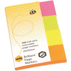 Page Marker Marbig Brilliant 20X50mm Ass