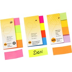 Page Marker Marbig Rainbow 20X50mm Assorted