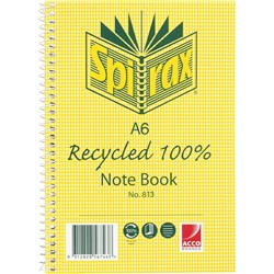 Notebook A6 Recycled Spirax 813 100 Page