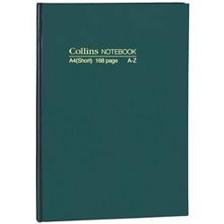 Notebook Collins Hard Cover 5804 A4 Short A-Z 168 Pg