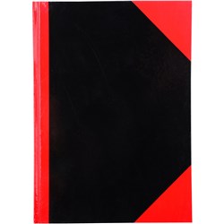 Cumberland A4 Feint Gloss Black & Red 100 Leaf Notebook