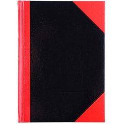 Cumberland A5 Feint Gloss Black & Red 100 Leaf Notebook