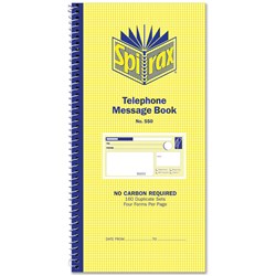 Book Telephone Message Spirax No 550 4/View