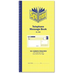 Book Telephone Message Spirax No 550 4/View