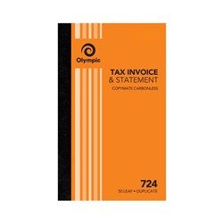 GNS Invoice & Statement 200x125mm Duplicate Carbonless Book