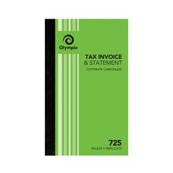 Book Carbonless Invoice & Statement Trip 725 200X125mm