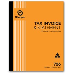 Book Carbonless Invoice & Statement Dup 726 250X200mm